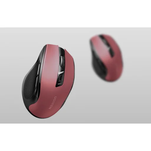 UGREEN MU006 Vezeték nélküli egér, 2,4 GHz + Bluetooth 5.0 (piros) - 5
