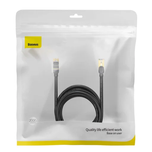 Baseus Speed​ Seven hálózati kábel RJ45 10Gbps 20m fekete (WKJS010901) - 5