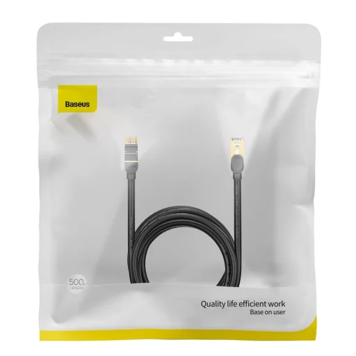 Baseus Speed Seven Nagysebességű Hálózati Kábel RJ45 10Gbps 5m Fekete (WKJS010501) - 5