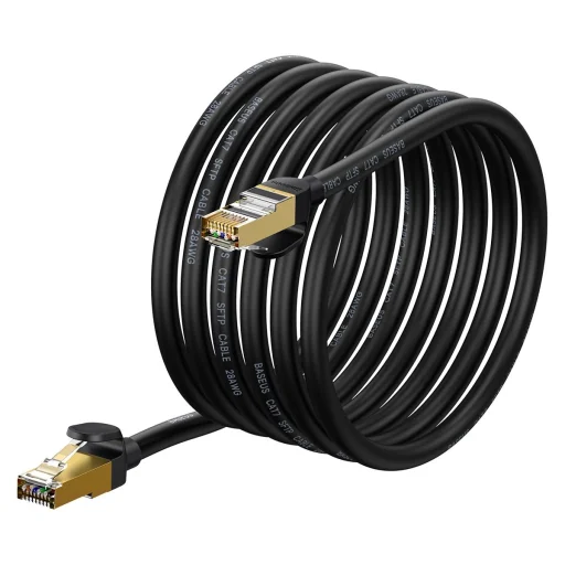 Baseus Speed Seven Nagysebességű Hálózati Kábel RJ45 10Gbps 5m Fekete (WKJS010501) - 1