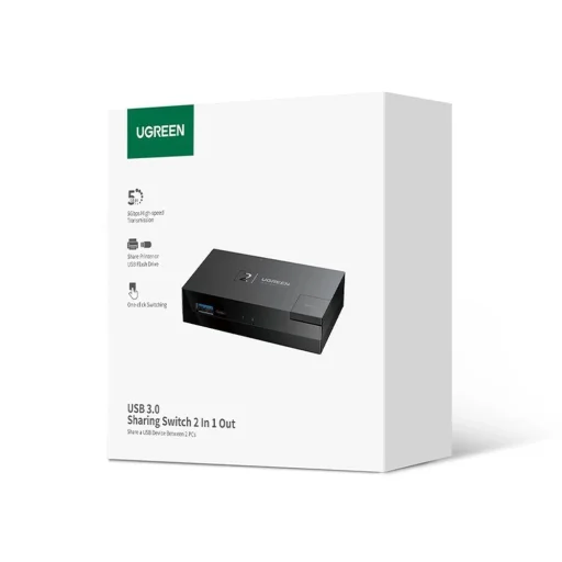 Switch USB 3.0 kétirányú kapcsoló Ugreen CM618 - fekete - 5
