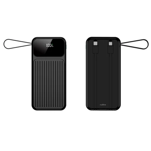 Maxlife  10000 mAh powerbank beépített kábelekkel MXPB-06 PD QC 22,5W fekete - 3