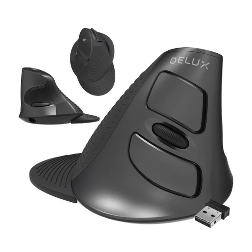 Vezeték nélküli +2.4 G Függőleges Egér Delux M618G DB - 7