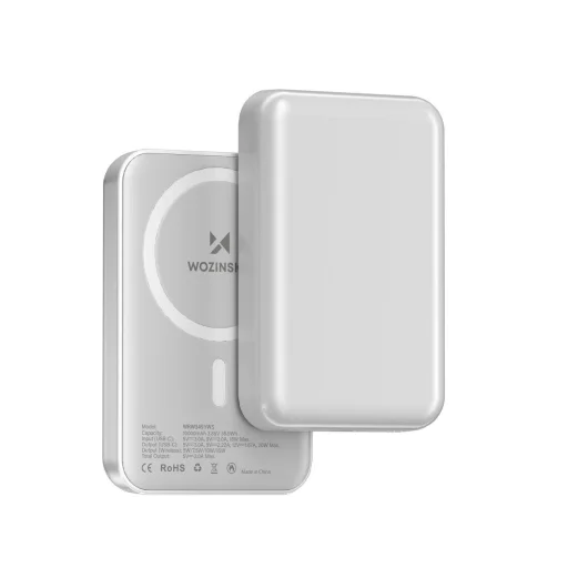 Wozinsky WRW349YWS 10,000 mAh Mágneses Power Bank - Fehér - 2