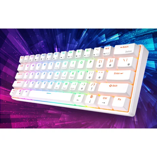 Mechanikus billentyűzet Royal Kludge RK61 RGB, piros kapcsoló (fehér) - 6