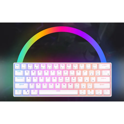 Mechanikus billentyűzet Royal Kludge RK61 RGB, piros kapcsoló (fehér) - 10