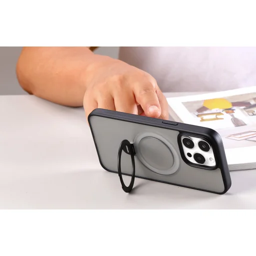 Mágneses védőtok tartóval Joyroom JR-BP004 iPhone 15 Pro-hoz (fekete) tok - 2