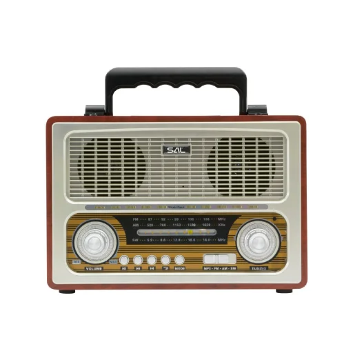 SAL RRT3 retro táskarádió, stereo multimédia lejátszó, BT, USB/microSD, AUX, 3-sávos rádió, hálózati/elemes - 2