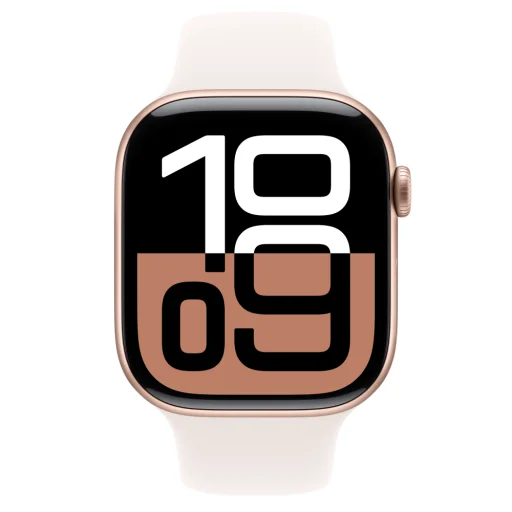 Apple Watch S10 GPS 46mm Rózsaarany Alumínium Tok Világos Rózsaszín Sport Szíjjal - M/L, - 2