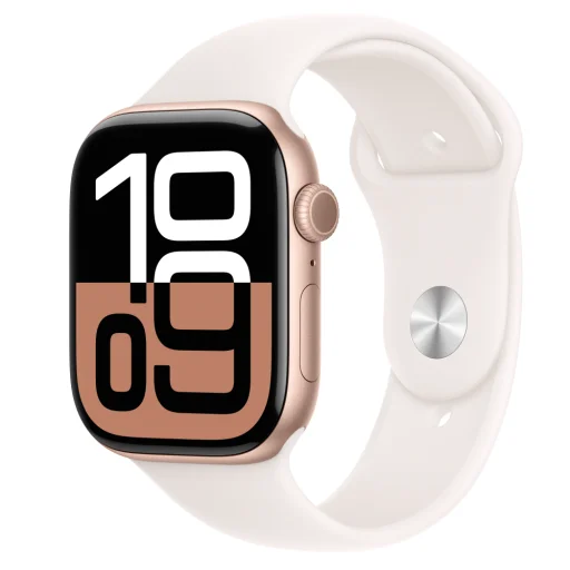 Apple Watch S10 GPS 46mm Rózsaarany Alumínium Tok Világos Rózsaszín Sport Szíjjal - M/L, - 1
