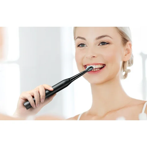 Szónikus fogkefe készlet cserélhető fejjel és 2 fogkefetartóval Bitvae D2+D2 (fehér és fekete) - 6