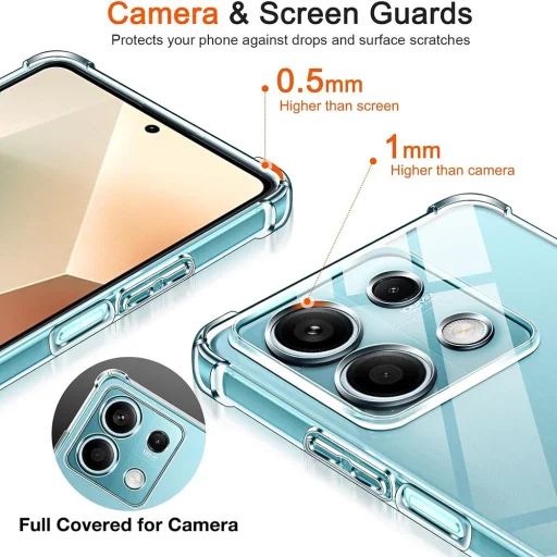  Techsuit - Ütésálló Átlátszó Szilikon - Xiaomi Redmi Note 14S - Átlátszó - 5