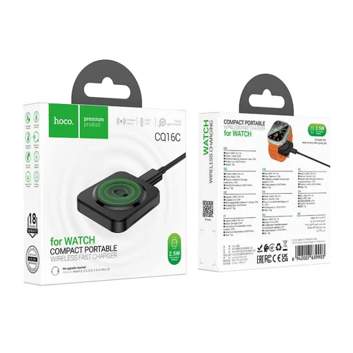 HOCO vezeték nélküli töltő kompatibilis APPLE iWatch 2,5W CQ16C fekete - 5