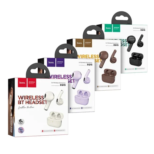 HOCO vezeték nélküli fülhallgató bluetooth TWS EQ15 lila - 6