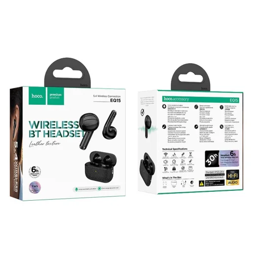HOCO vezeték nélküli fülhallgató bluetooth TWS EQ15 fekete - 4