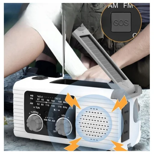 PRISTAR FM rádió zseblámpával 4000 mAh YX318 piros - 4