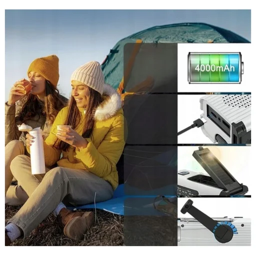 PRISTAR FM rádió zseblámpával 4000 mAh YX318 piros - 6