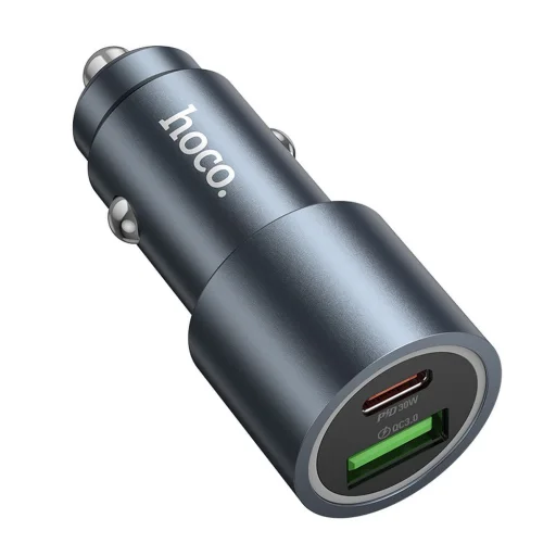 HOCO autós töltő USB A + Type C PD QC3.0 48W Z60 fekete - 2