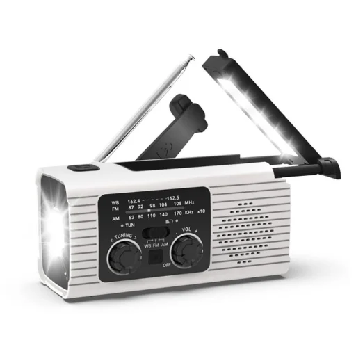 PRISTAR FM rádió zseblámpával 4000 mAh YX318 fehér - 1