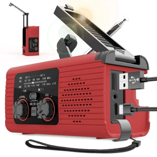 PRISTAR FM rádió zseblámpával 4000 mAh YX318 piros - 2