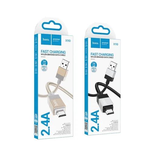 HOCO kábel USB A - Micro USB 2,4A X110 1 m fekete - 6