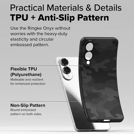  Ringke - Onyx Design - Samsung Galaxy S25 Edge - Fekete Terepmintás tok - 3