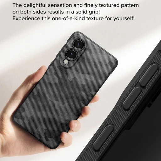  Ringke - Onyx Design - Samsung Galaxy S25 Edge - Fekete Terepmintás tok - 6