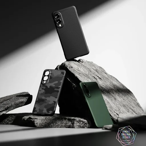  Ringke - Onyx Design - Samsung Galaxy S25 Edge - Fekete Terepmintás tok - 7