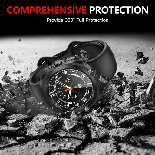  Techsuit - Defense360 Pro + Képernyővédő - Samsung Galaxy Watch Ultra (47mm) - Fekete tok - 4