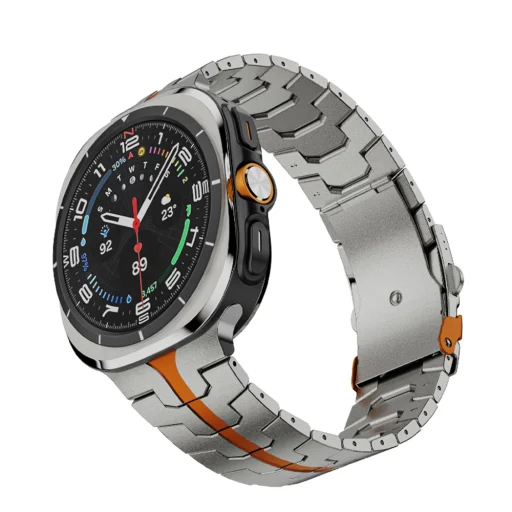  Techsuit - Óraszíj (W063) - Samsung Galaxy Watch Ultra 2024/2025 47mm - Titán Narancs - 1
