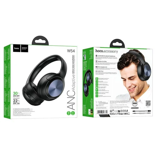 HOCO vezeték nélküli fejhallgató bluetooth ANC W54 fekete - 4