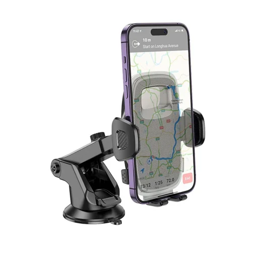 HOCO autós tartó szélvédőre / műszerfalra H15 sötét éjszaka fekete - 5