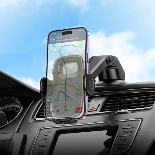 HOCO autós tartó szélvédőre / műszerfalra H15 sötét éjszaka fekete - 6