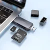 HOCO kártyaolvasó 2in1 USB A + Type C 2.0, szürke thumbnail