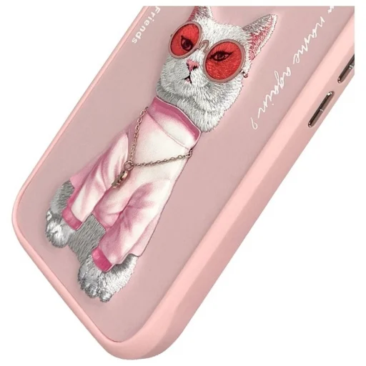NIMMY tok GLASSES COOL CAT iPhone 16-hoz rózsaszín tok - 7