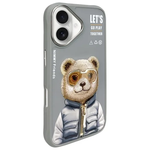 NIMMY tok COOL&CUTE 2.0 Bear iPhone 16 szürke tok - 2
