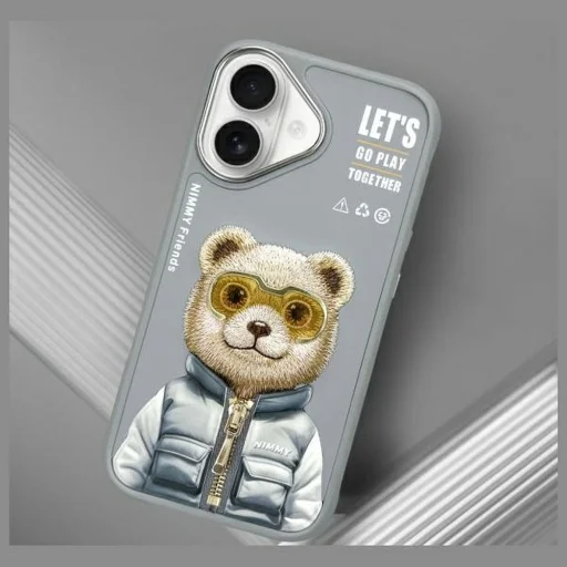 NIMMY tok COOL&CUTE 2.0 Bear iPhone 16 szürke tok - 11