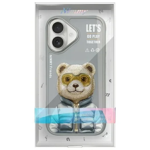 NIMMY tok COOL&CUTE 2.0 Bear iPhone 16 szürke tok - 12