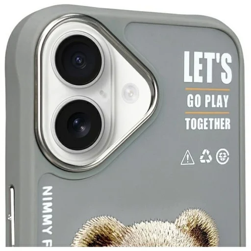 NIMMY tok COOL&CUTE 2.0 Bear iPhone 16 szürke tok - 3