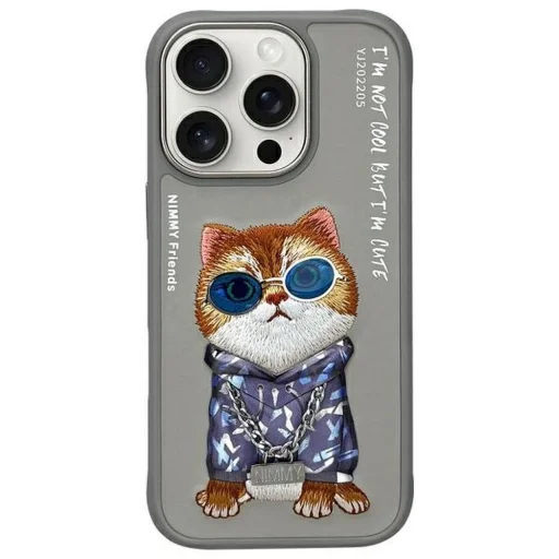 NIMMY tok GLASSES COOL CAT iPhone 16 Pro szürke - 1