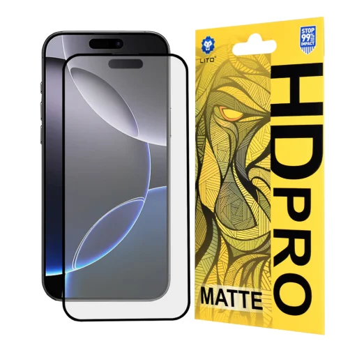  Lito - HD Pro Matte - iPhone 16 Pro Max - Fekete üvegfólia - 1