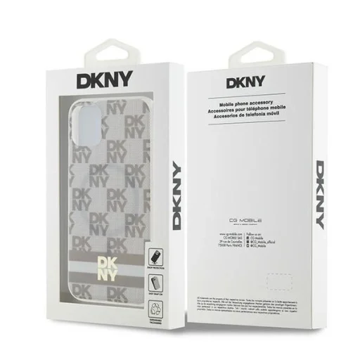 iPhone 11 / Xr bézs DKNY IML Checkered Mono Pattern & Printed Stripes MagSafe tok - 8