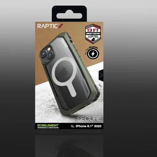 Raptic X-Doria Secure iPhone 14 tok MagSafe kompatibilis páncélzattal zöld tok - 6