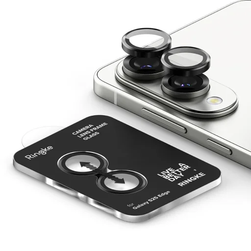 Ringke kamera védőkeret Galaxy S25 Edge fekete üvegfólia - 3