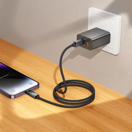 HOCO kábel Type C - Lightning kijelzővel PD 27W X112 1 m fekete - 7