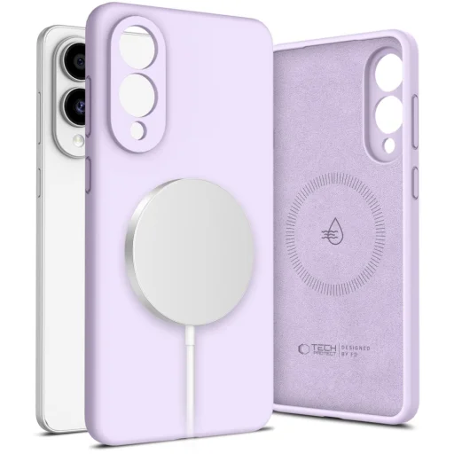 Tech-protect Liquid Silicone Magsafe Galaxy S25 Edge Mauve tok - 1
