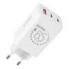OBAL:ME GaN Fali Töltő USB-A + 2xUSB-C 65W Fehér thumbnail