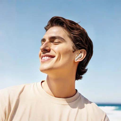 HOCO vezeték nélküli fülhallgató bluetooth érintőkijelzővel TWS ANC + ENC EQ21 felhős fehér - 3