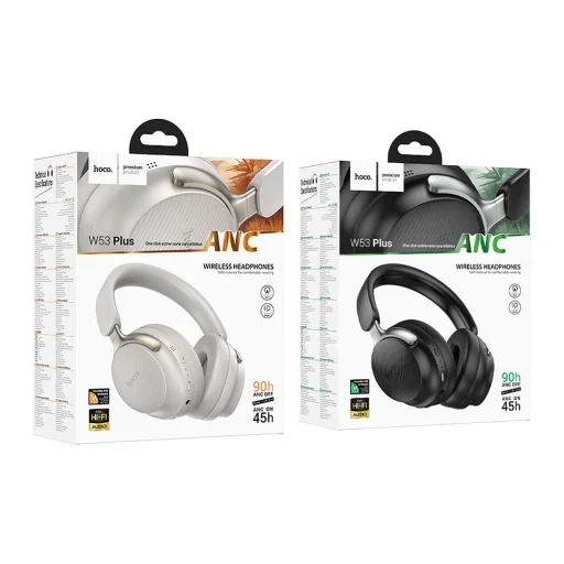 HOCO vezeték nélküli fejhallgató Bluetooth ANC W53 Plus szürke - 7