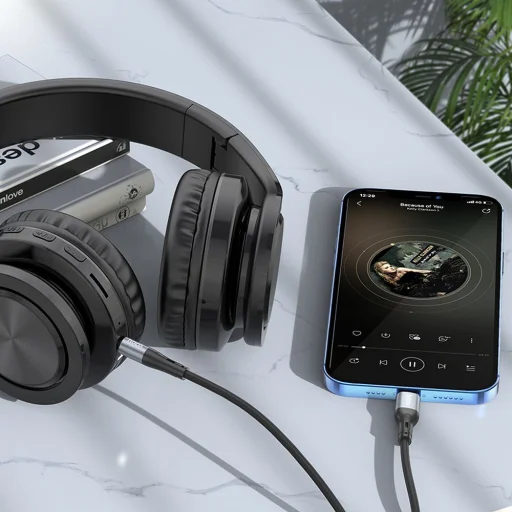 HOCO kábel AUX Jack 3,5 mm to Lightning UPA22 1 m fekete - 5